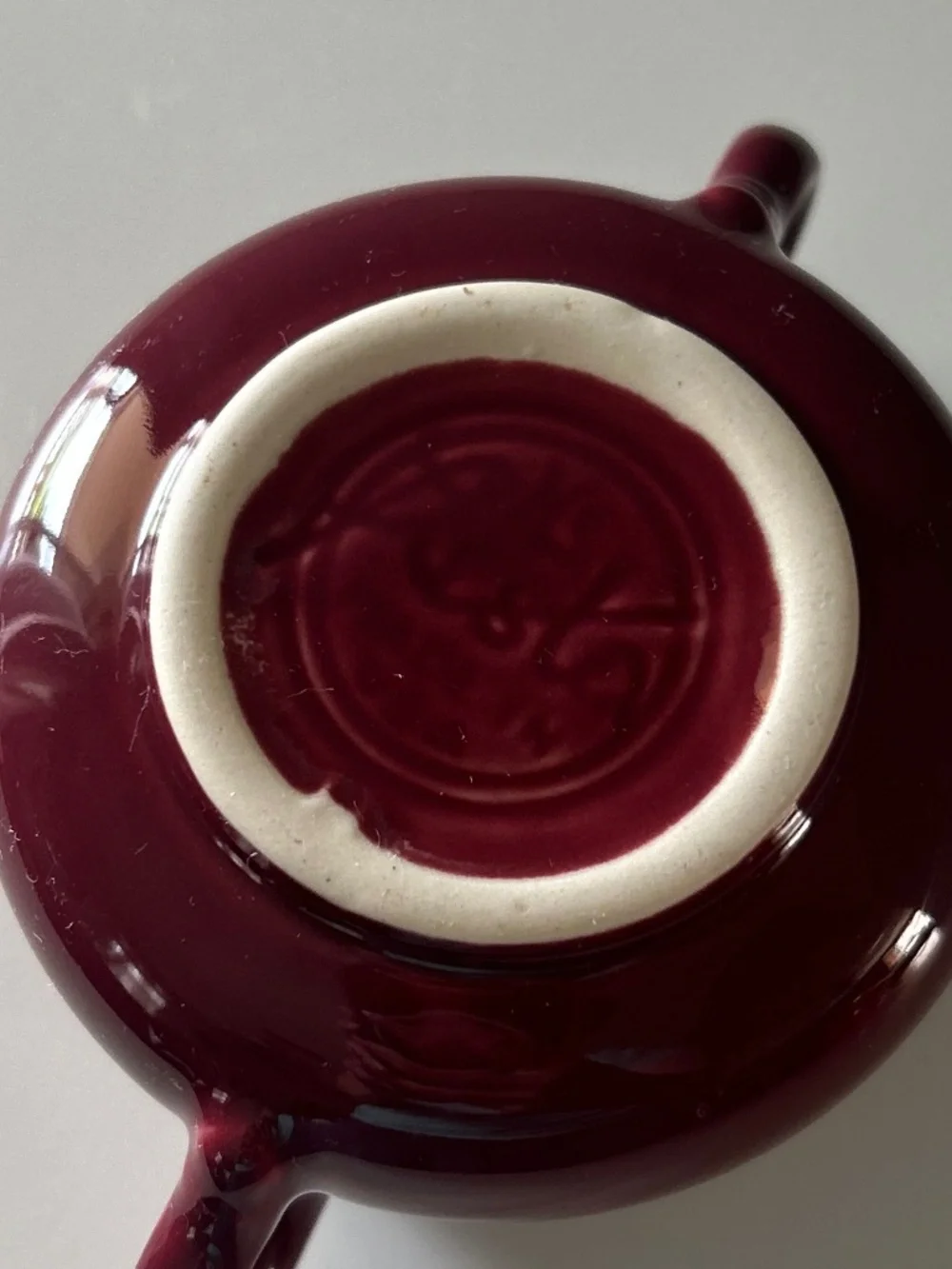 Fiesta Sugar Bowl in Cinnabar Maroon Finish